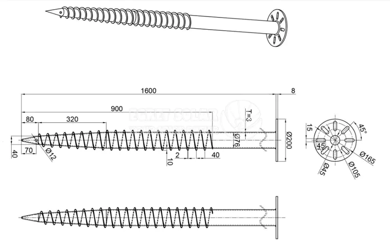 Solar Four Blades Screw Pile