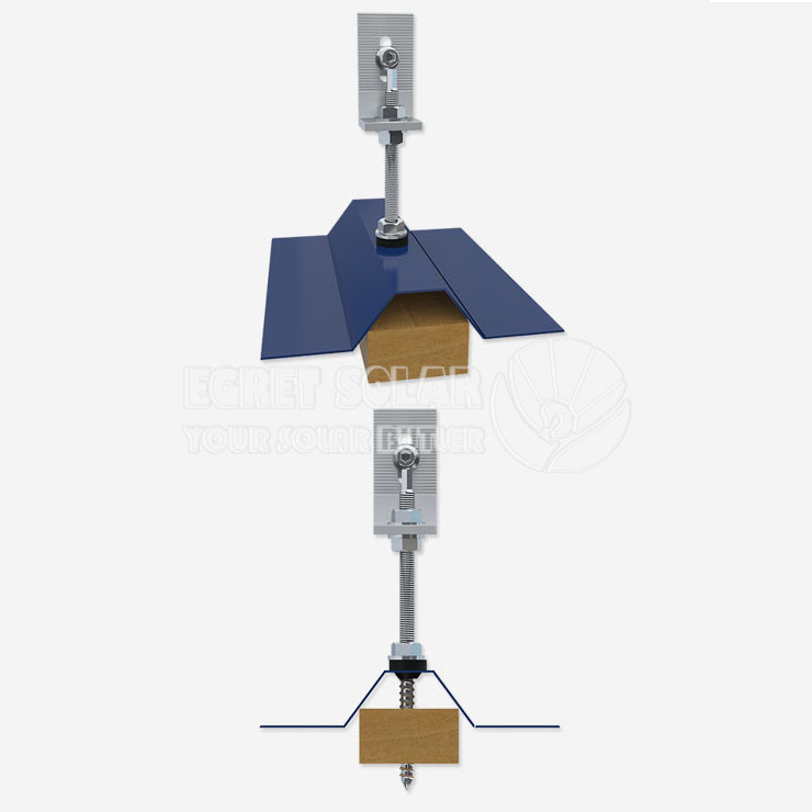 Perno colgante solar con patas en L para chapa corrugada o trapezoidal