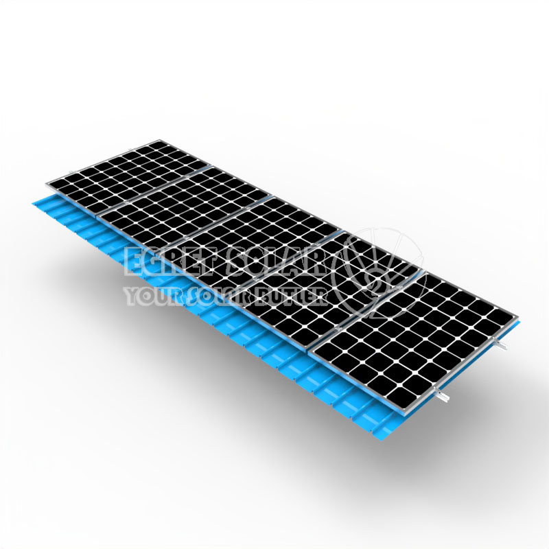 Montaje de techo plano de metal solar